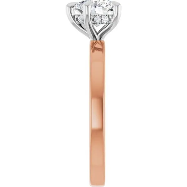 Claw-Prong Hidden Halo-Style Engagement Ring Image 4 Hudson Valley Goldsmith New Paltz, NY