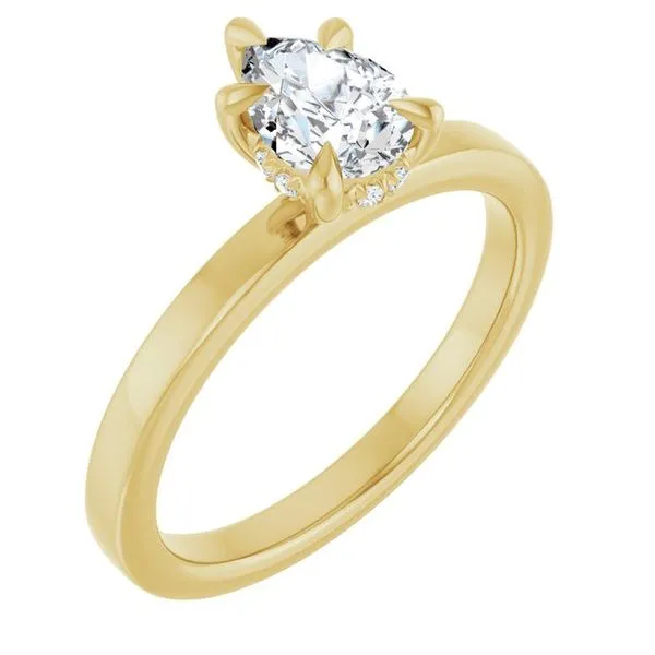 Claw-Prong Hidden Halo-Style Engagement Ring J. West Jewelers Round Rock, TX