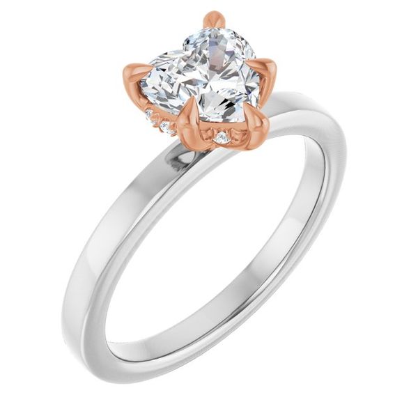 Claw-Prong Hidden Halo-Style Engagement Ring