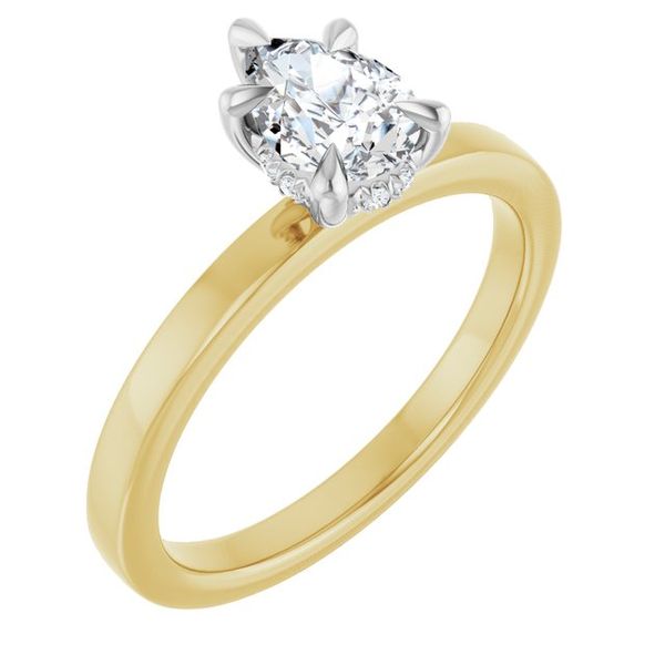 Claw-Prong Hidden Halo-Style Engagement Ring