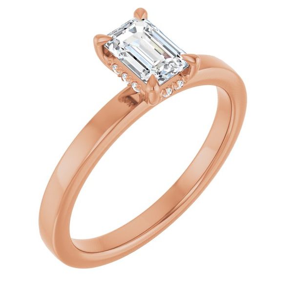 Claw-Prong Hidden Halo-Style Engagement Ring