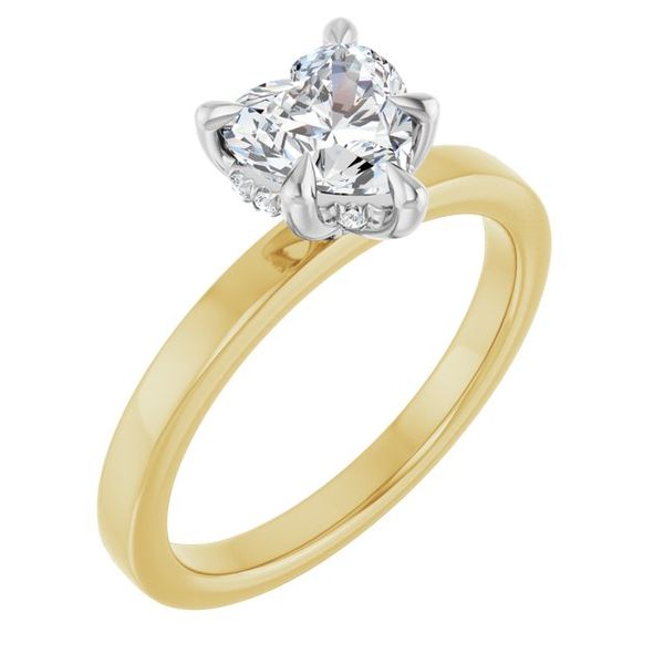 Claw-Prong Hidden Halo-Style Engagement Ring