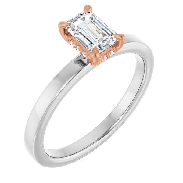 Claw-Prong Hidden Halo-Style Engagement Ring
