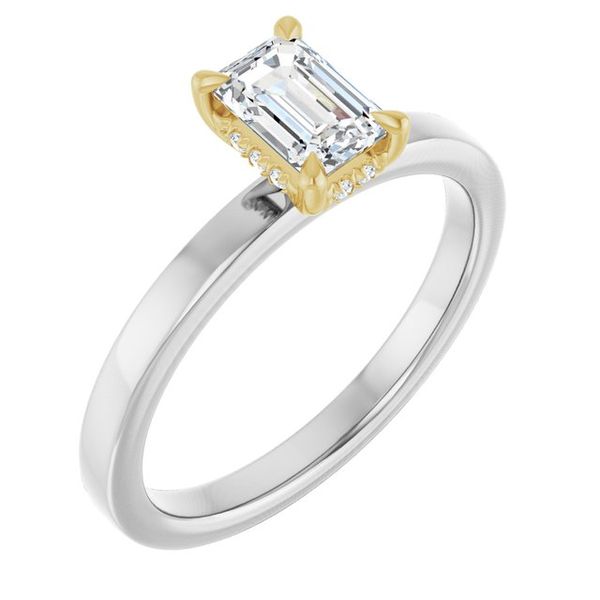 Claw-Prong Hidden Halo-Style Engagement Ring