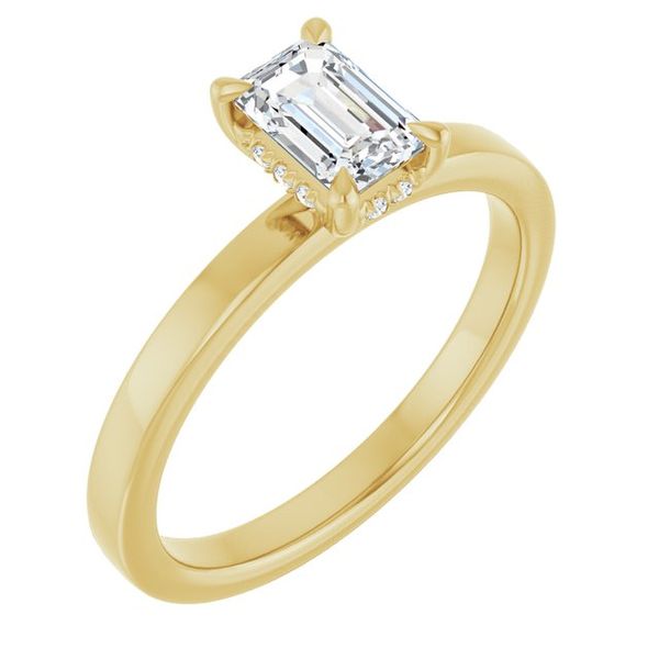 Claw-Prong Hidden Halo-Style Engagement Ring