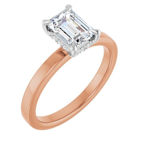 Claw-Prong Hidden Halo-Style Engagement Ring
