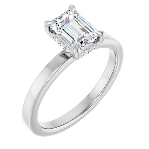 Claw-Prong Hidden Halo-Style Engagement Ring