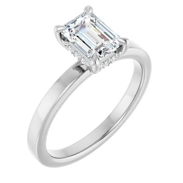 Claw-Prong Hidden Halo-Style Engagement Ring J. West Jewelers Round Rock, TX