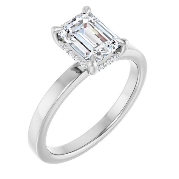 Claw-Prong Hidden Halo-Style Engagement Ring