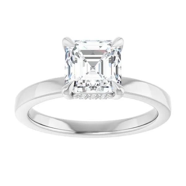 Claw-Prong Hidden Halo-Style Engagement Ring Image 3 JF Jones Jewelers Rochester, NY