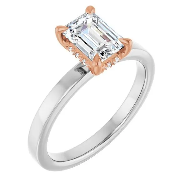 Claw-Prong Hidden Halo-Style Engagement Ring