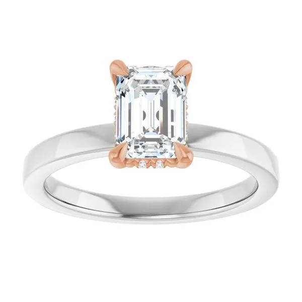 Claw-Prong Hidden Halo-Style Engagement Ring Image 3 Don's Jewelry & Design Washington, IA