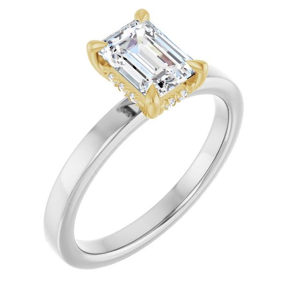 Claw-Prong Hidden Halo-Style Engagement Ring