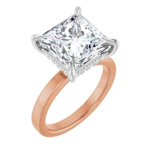 Claw-Prong Hidden Halo-Style Engagement Ring