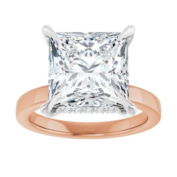 Claw-Prong Hidden Halo-Style Engagement Ring Image 3 Hudson Valley Goldsmith New Paltz, NY