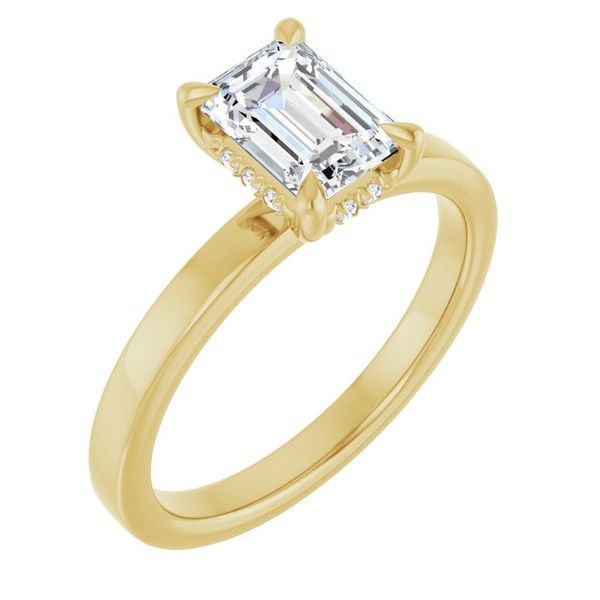 Claw-Prong Hidden Halo-Style Engagement Ring