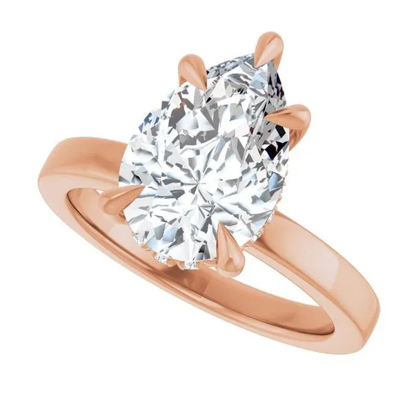 Claw-Prong Hidden Halo-Style Engagement Ring Image 5 J. West Jewelers Round Rock, TX