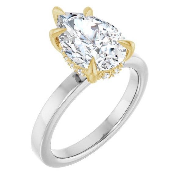 Claw-Prong Hidden Halo-Style Engagement Ring