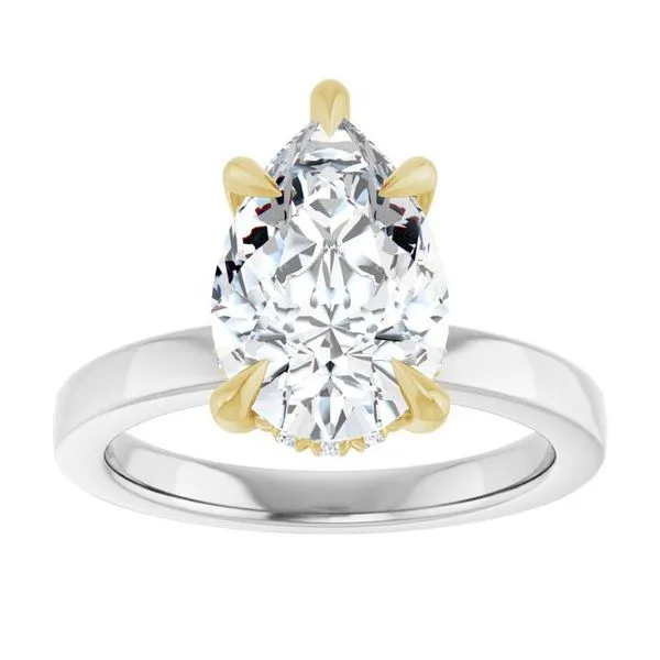 Claw-Prong Hidden Halo-Style Engagement Ring Image 3 Hudson Valley Goldsmith New Paltz, NY