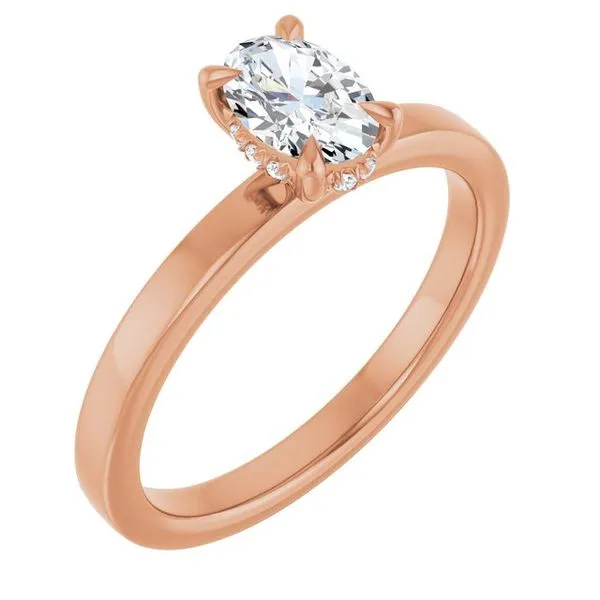 Claw-Prong Hidden Halo-Style Engagement Ring