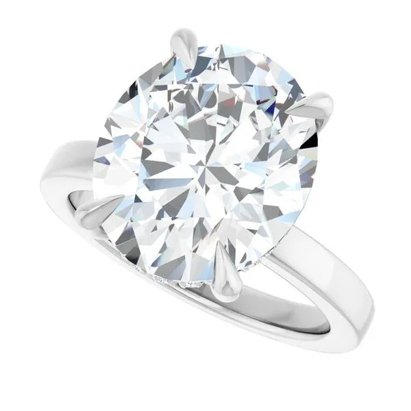 Claw-Prong Hidden Halo-Style Engagement Ring Image 5 J. West Jewelers Round Rock, TX