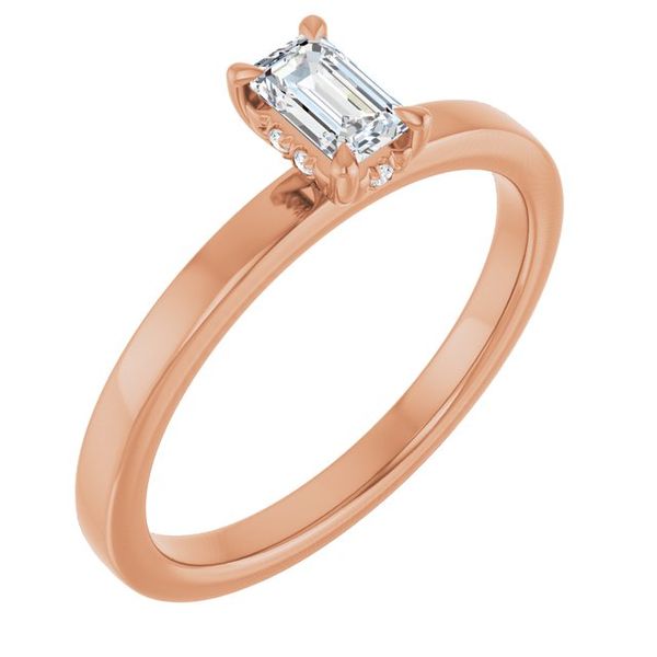 Claw-Prong Hidden Halo-Style Engagement Ring