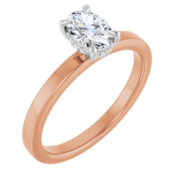 Claw-Prong Hidden Halo-Style Engagement Ring
