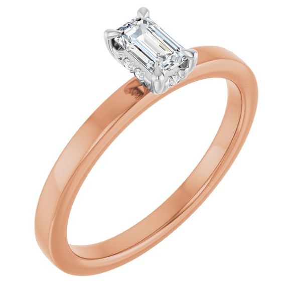 Claw-Prong Hidden Halo-Style Engagement Ring