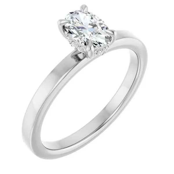 Claw-Prong Hidden Halo-Style Engagement Ring