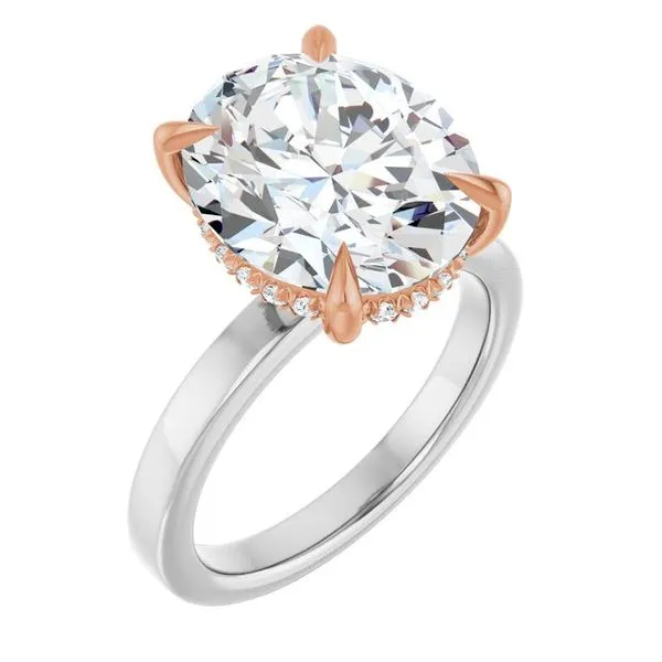 Claw-Prong Hidden Halo-Style Engagement Ring