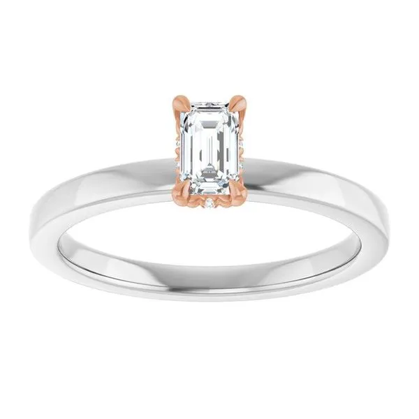 Claw-Prong Hidden Halo-Style Engagement Ring Image 3 Hudson Valley Goldsmith New Paltz, NY