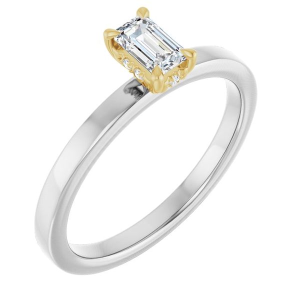Claw-Prong Hidden Halo-Style Engagement Ring