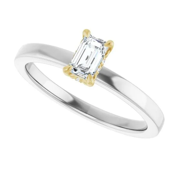Claw-Prong Hidden Halo-Style Engagement Ring Image 5 Hudson Valley Goldsmith New Paltz, NY