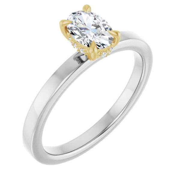Claw-Prong Hidden Halo-Style Engagement Ring