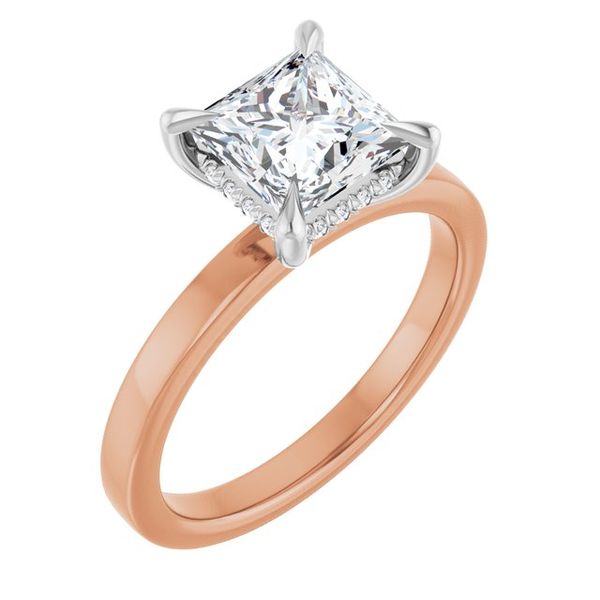 Claw-Prong Hidden Halo-Style Engagement Ring