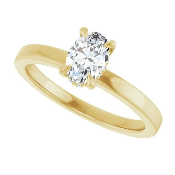 Claw-Prong Hidden Halo-Style Engagement Ring Image 5 Hudson Valley Goldsmith New Paltz, NY
