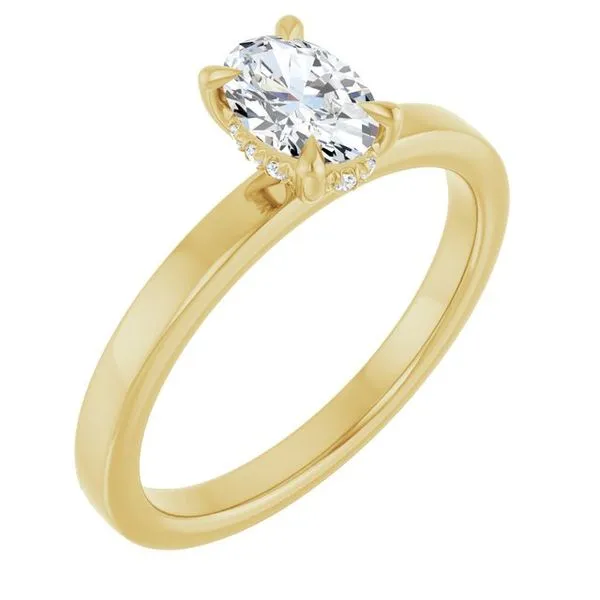 Claw-Prong Hidden Halo-Style Engagement Ring