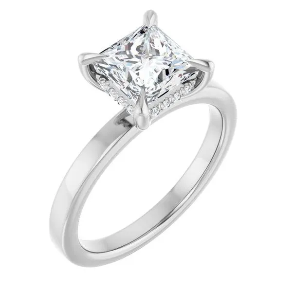 Claw-Prong Hidden Halo-Style Engagement Ring Arezzo Jewelers Elmwood Park, IL