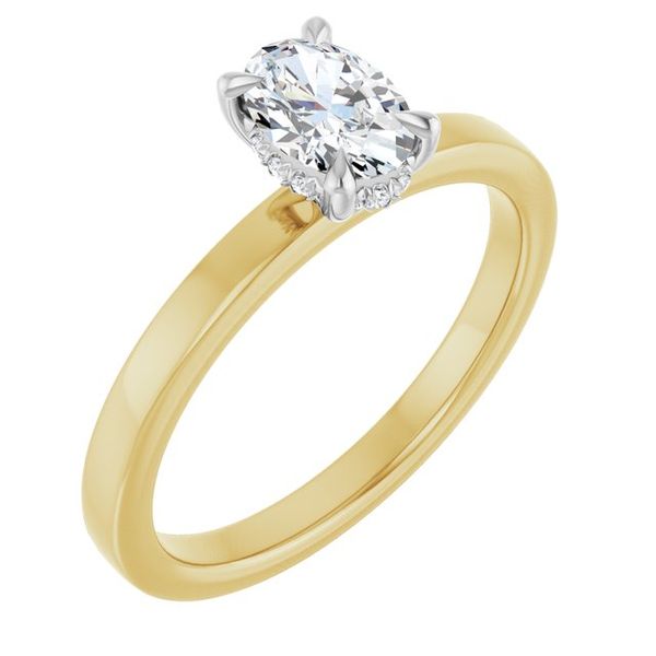 Claw-Prong Hidden Halo-Style Engagement Ring