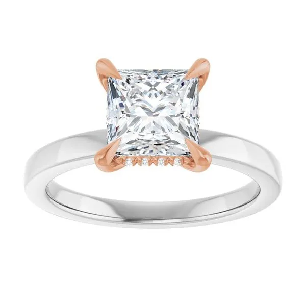 Claw-Prong Hidden Halo-Style Engagement Ring Image 3 J. West Jewelers Round Rock, TX