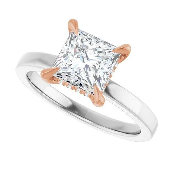 Claw-Prong Hidden Halo-Style Engagement Ring Image 5 JF Jones Jewelers Rochester, NY