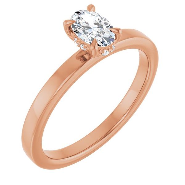 Claw-Prong Hidden Halo-Style Engagement Ring