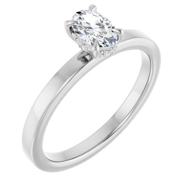 Claw-Prong Hidden Halo-Style Engagement Ring
