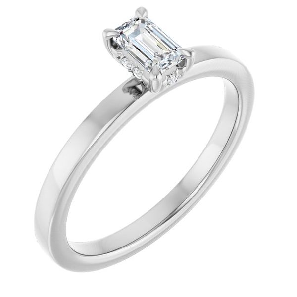 Claw-Prong Hidden Halo-Style Engagement Ring