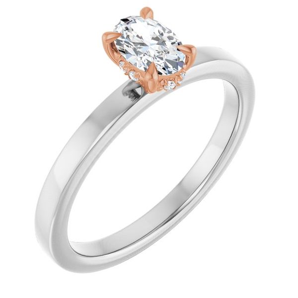 Claw-Prong Hidden Halo-Style Engagement Ring