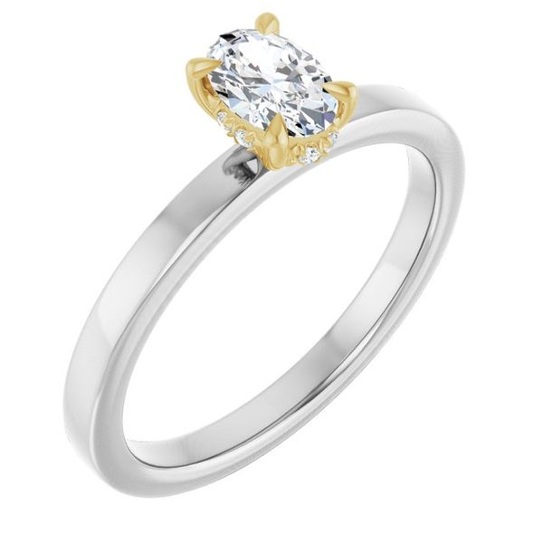 Claw-Prong Hidden Halo-Style Engagement Ring