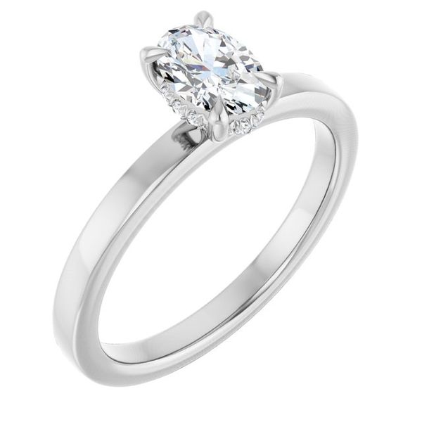 Claw-Prong Hidden Halo-Style Engagement Ring