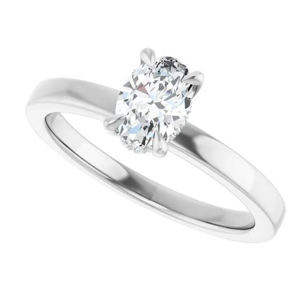 Claw-Prong Hidden Halo-Style Engagement Ring Image 5 Ocean View Jewelers Millville, DE