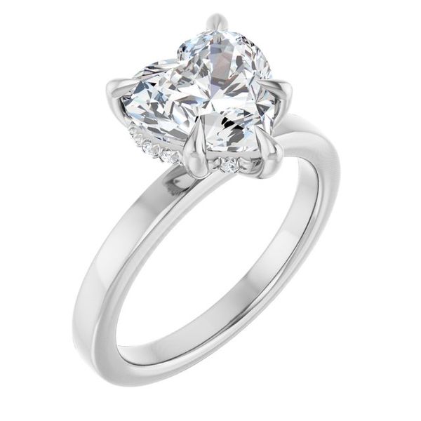Claw-Prong Hidden Halo-Style Engagement Ring