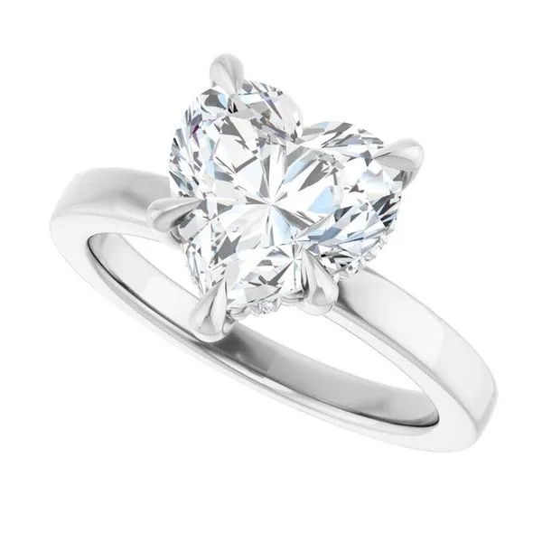 Claw-Prong Hidden Halo-Style Engagement Ring Image 5 Hudson Valley Goldsmith New Paltz, NY